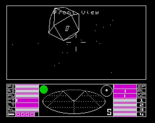 Elite in-game screen - docking with a space station