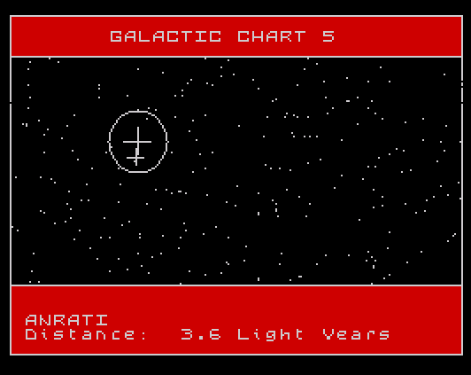 Elite in-game screen - galaxy chart