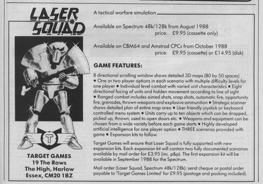Target Games Laser Squad magazine advert