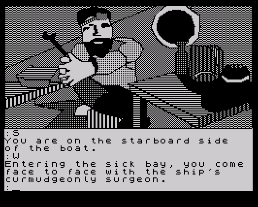 The curmudgeonly surgeon on the pirate ship in Mindshadow