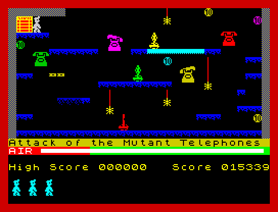 Manic Miner screen 11 - Attack of the Mutant Telephones