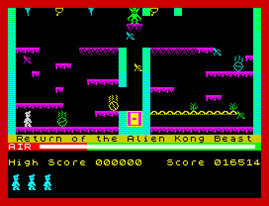 Manic Miner screen 12 - Return of the Alien Kong Beast