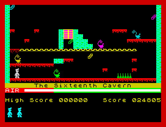 Manic Miner screen 16 - The Sixteenth Cavern