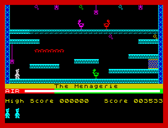 Manic Miner screen 3 - The Menagerie