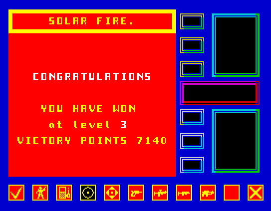 Solar Fire mission success screen